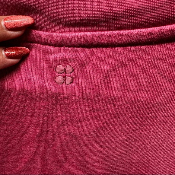 Sweaty Betty After Class Pink Crop Sweatshirt Thumbholes Unique Stiching US 8-10 - Picture 6 of 11